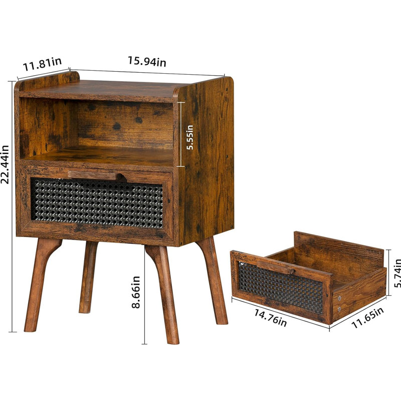 Bronislaus End Table, Brown