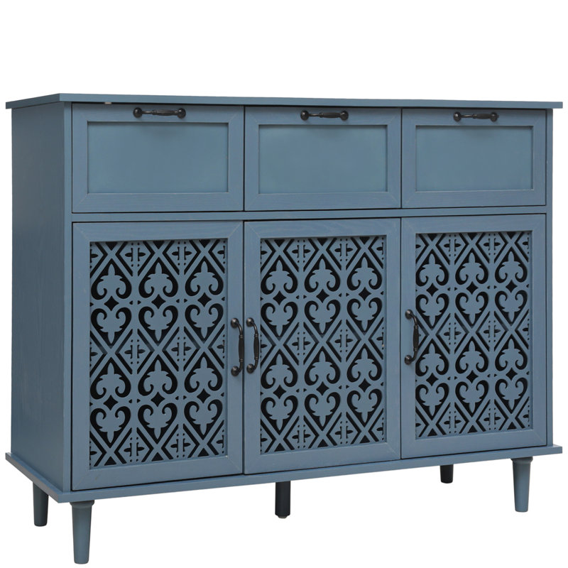 Armoire 3 tiroirs 3 portes, Bleu