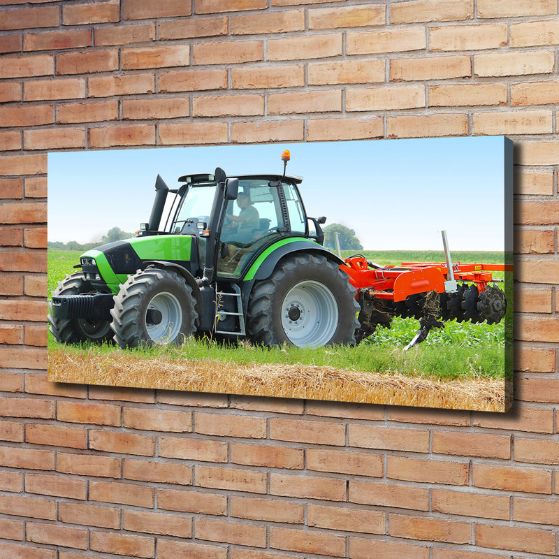 Tractor On The Field - Wrapped Canvas Print