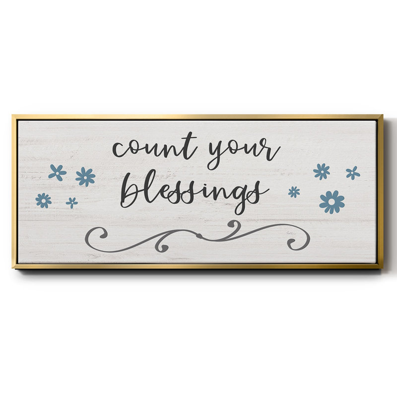 «Count Blessings», toile encadrée, H 20 po x l 50 po
