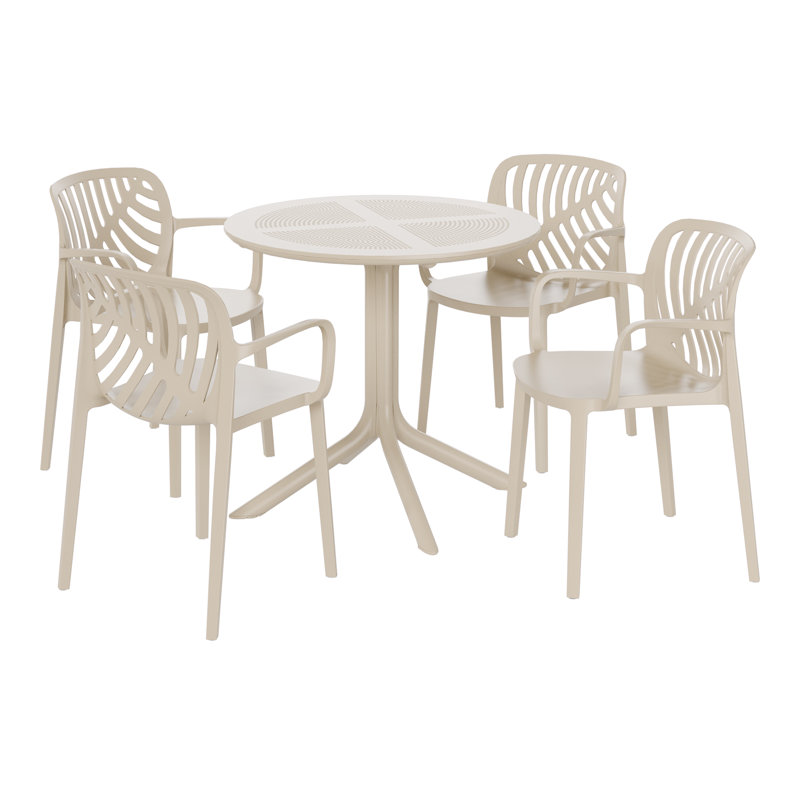 Ensemble repas extérieur pour 4 personnes, Beige