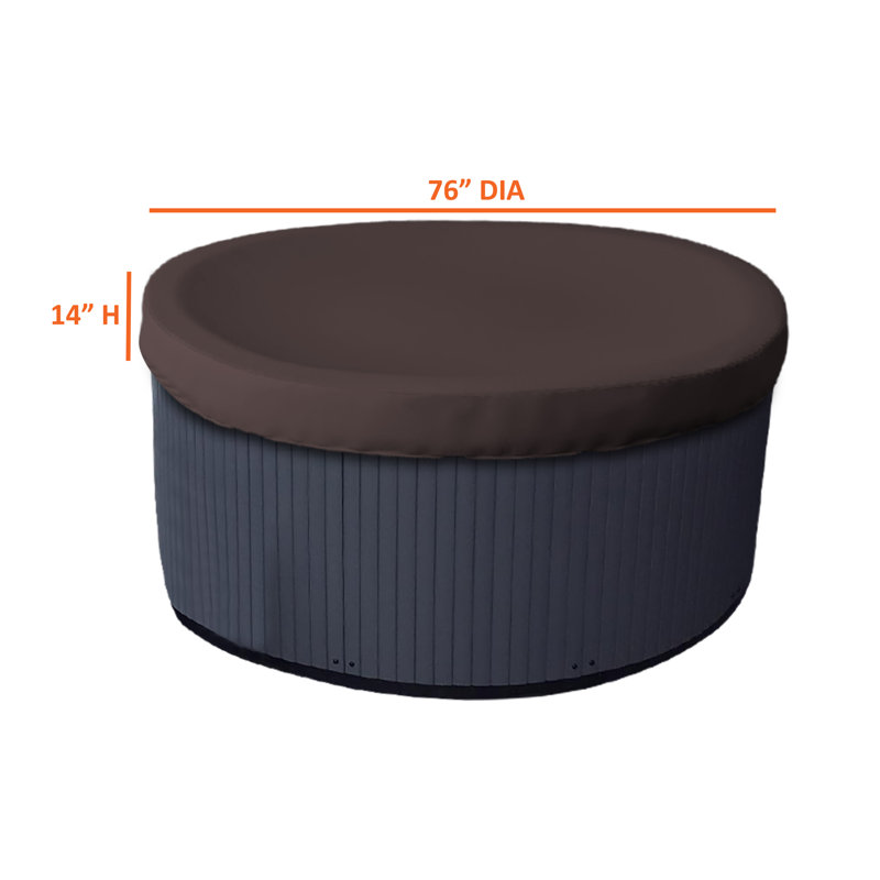 HeavyDuty Multipurpose Outdoor Round Hot Tub Cover,UV Resistant & Waterproof Spa Cover Protector, Coffee