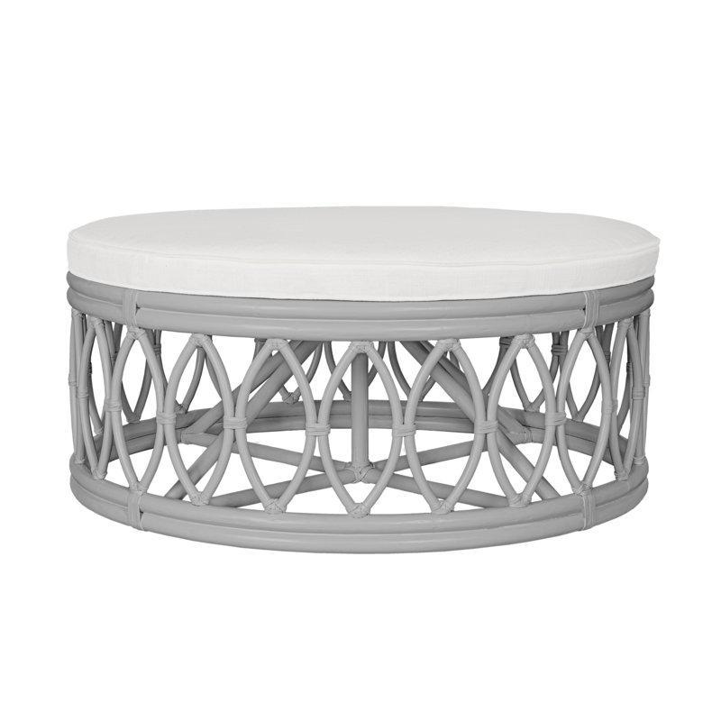 Lillian Round Ottoman, Light Gray