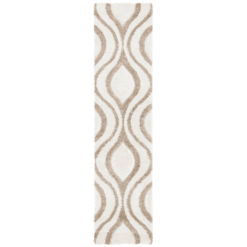 Tapis ivoire / beige Altoona, Tapis de couloir 2 pi 3 po x 9 pi