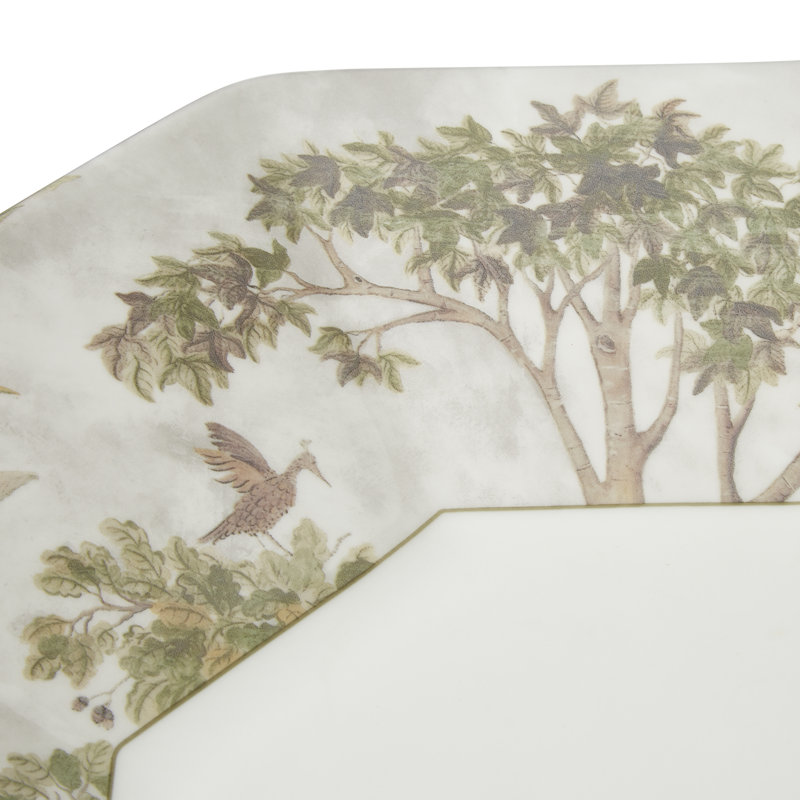 Spode Kit Kemp Tall Trees Octagonal Serving Platter - Green