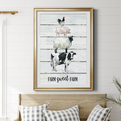 Farm Sweet Farm - Reproduction d'art graphique sur papier encadré