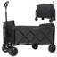 Chariot tout-en-un pliant avec roues larges convertibles avec ouverture latérale, laisse pour chien, siège et rangement, capacité de 220 lb - Noir-125757420