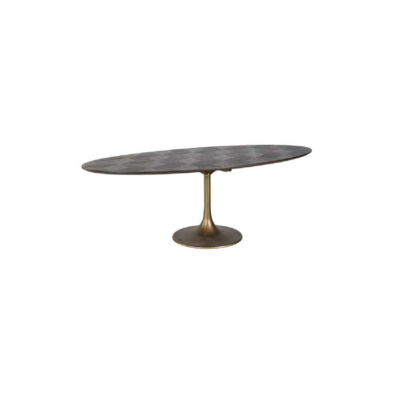 Console Table Oval Metal Base Dining Table