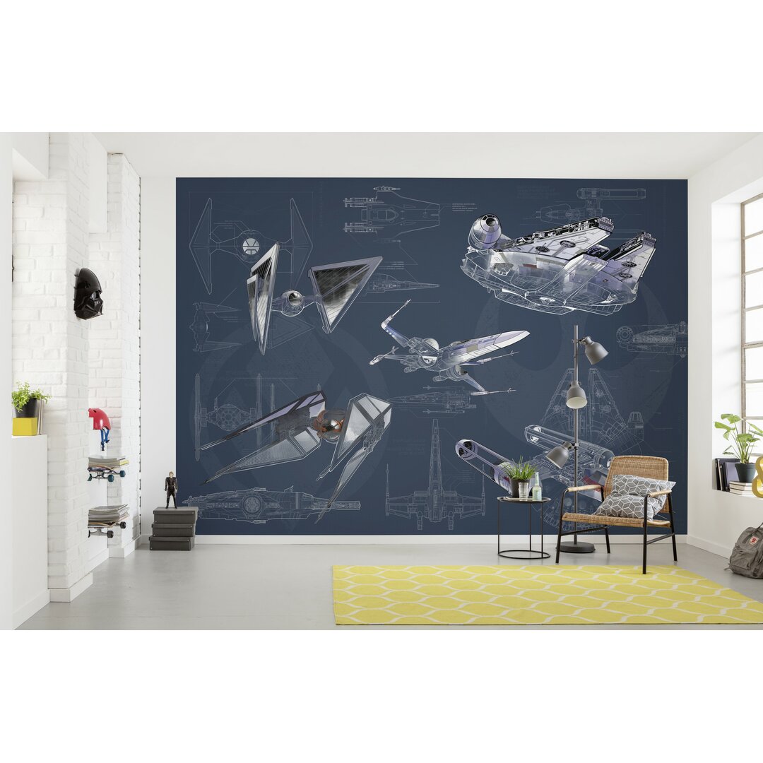 Tapete Star Wars Blueprint Dark 2,8 m x 400 cm