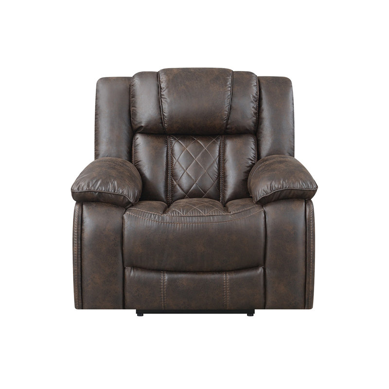 Cadem 42" Wide Manual Glider Recliner Chair (Brown Color), Brown 100% Polyester