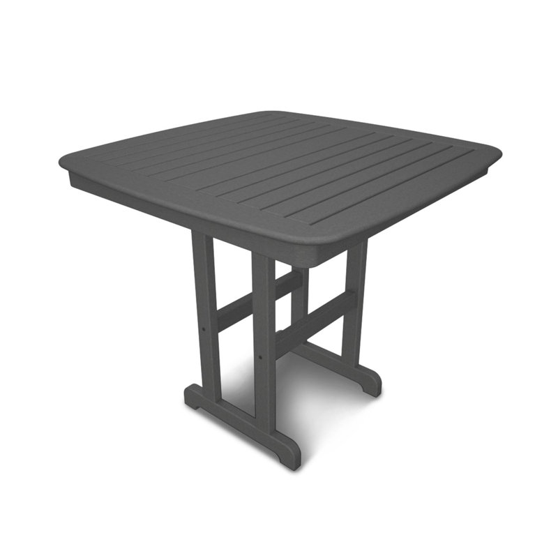 Table de comptoir POLYWOOD Nautical, L 42,5 po x H 42,5 po, Gris ardoise