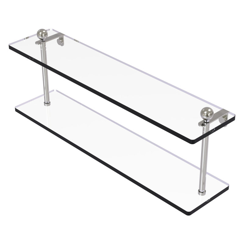 Tablette murale Morosini, Nickel satiné, 22 po