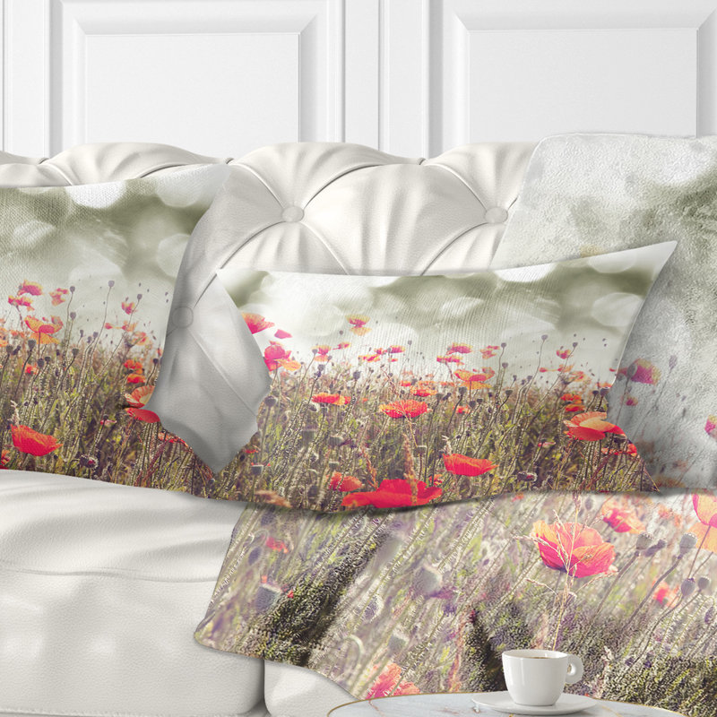 Coussin Red Poppy Flowers Meadow