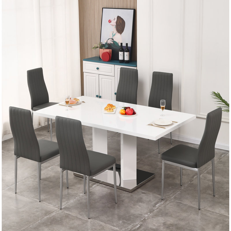 Brittlynn 6 - Person Dining Set, Grey