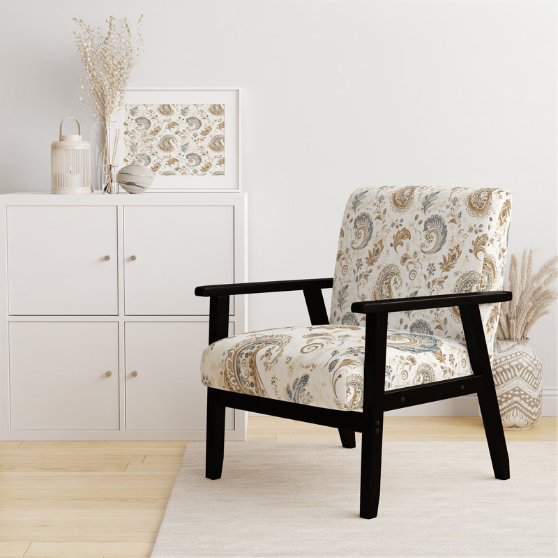 Chaise rembourrée Modern, Accoudoirs carrés noirs