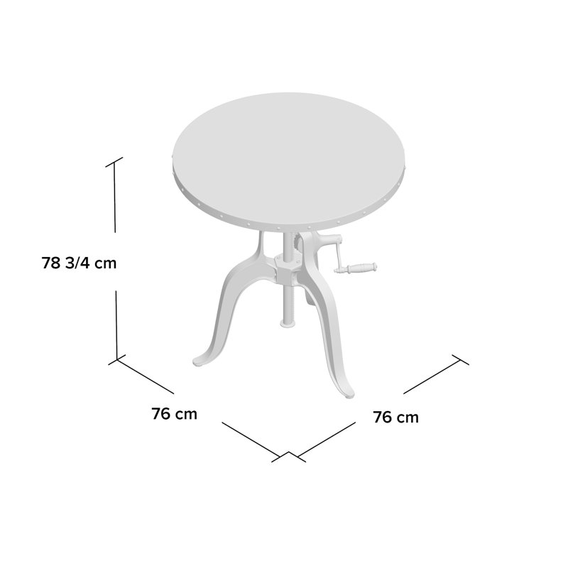 Caihe Iron Top End Table