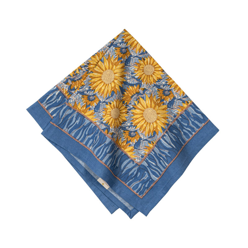 Sunflower 100% Cotton Square Napkins, Blue
