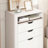 3-in-1 Vanity Table With Flip-up Mirror And Lights, Space-saving Makeup Desk With Hidden Stool And Storage Drawers-1424291093