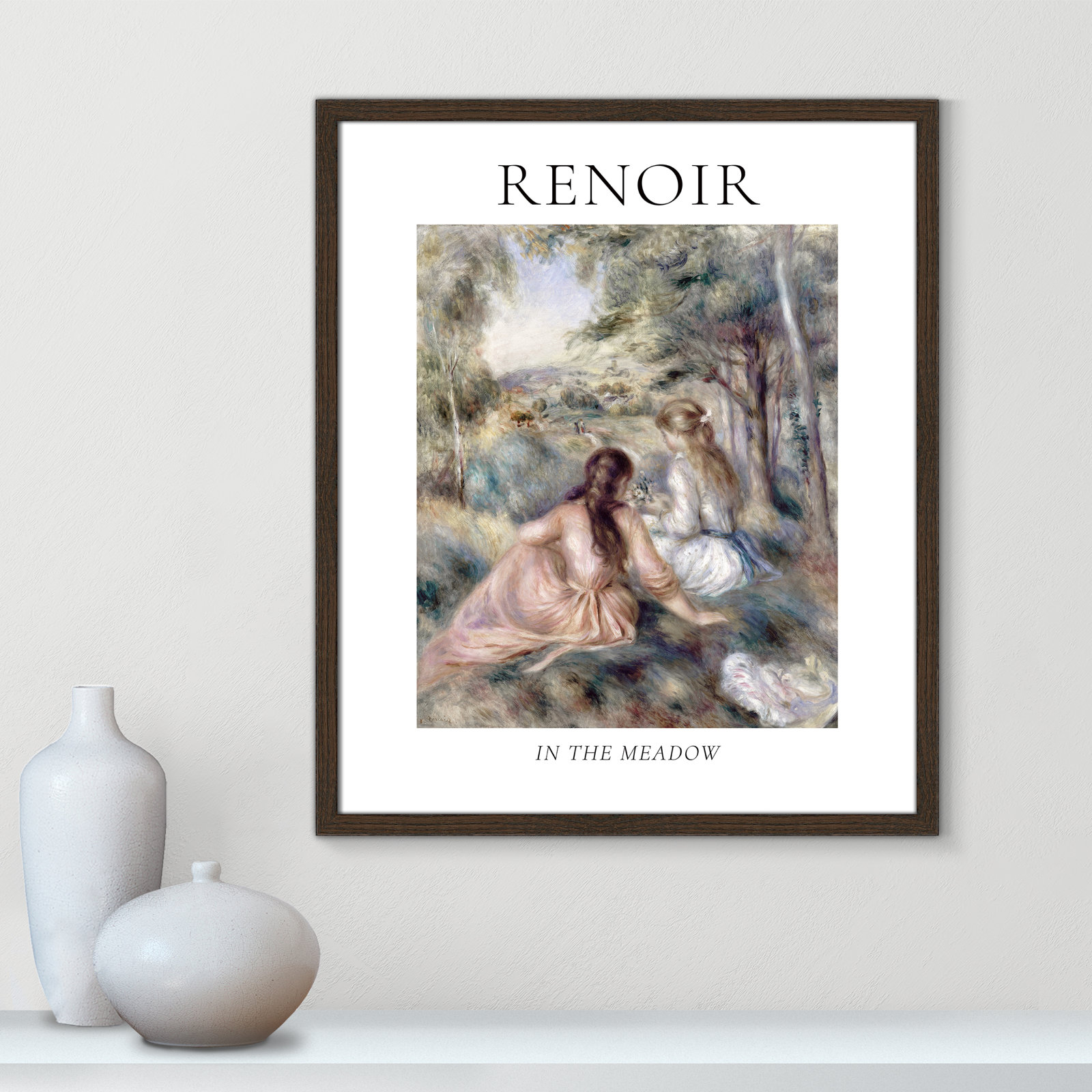 Old Masters Collection "In the Meadow" Print, Walnut Single Picture Frame, No, 25.5" H x 21.5" W x 0.75" D