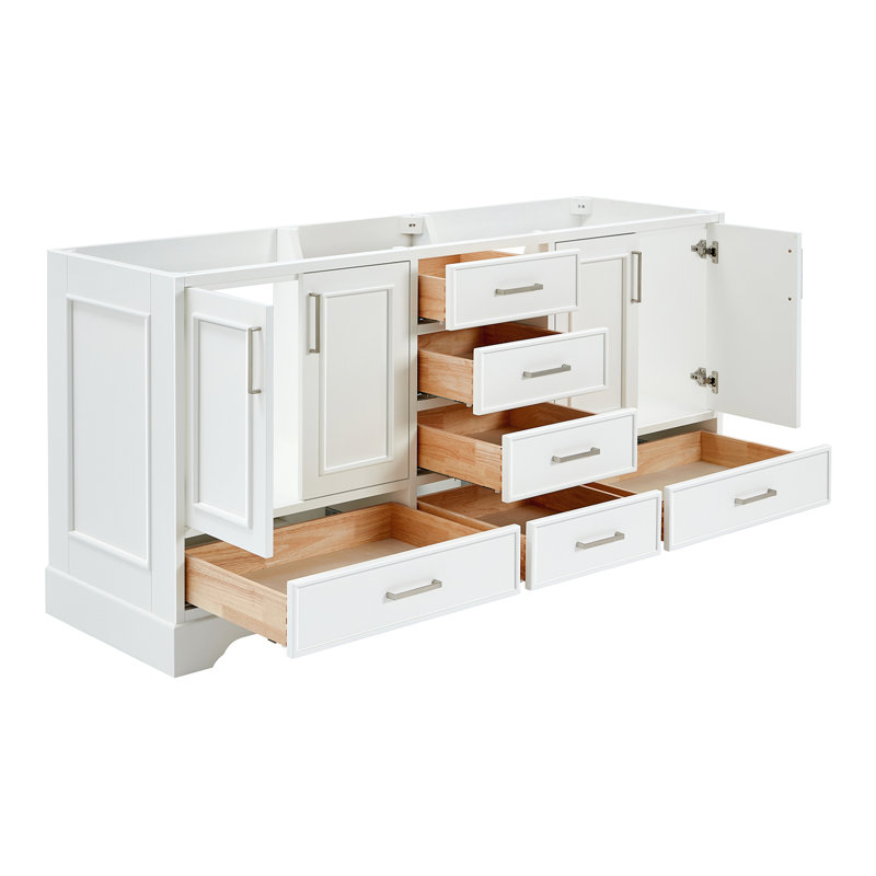 Stafford 72.75'' W Double Bathroom Vanity Base, White