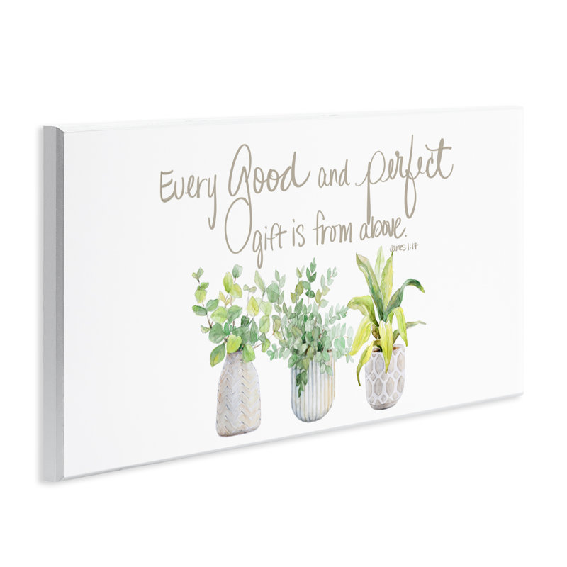 Plaque murale Every Good & Perfect Gift, design par Lanie Loreth