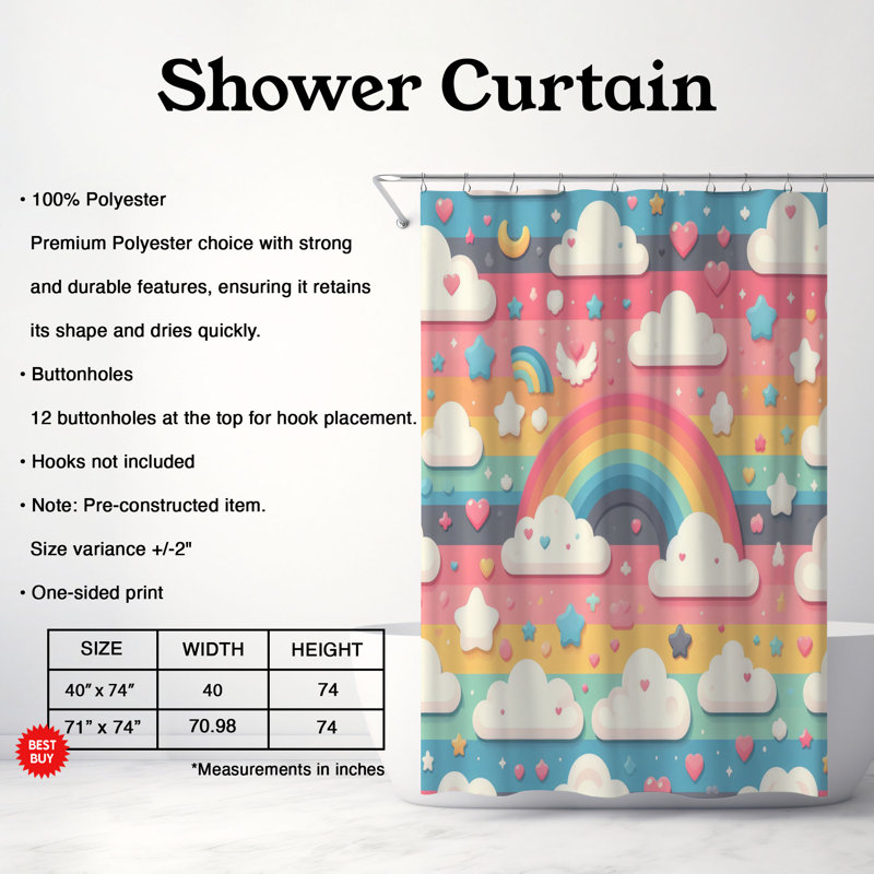 Rideau de douche standard 1 pièce Soft Spectrum, H 74 po x l 71 po