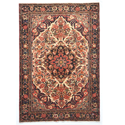 One-of-a-Kind Cream Tribal 5X8'5 Oriental Area Rug