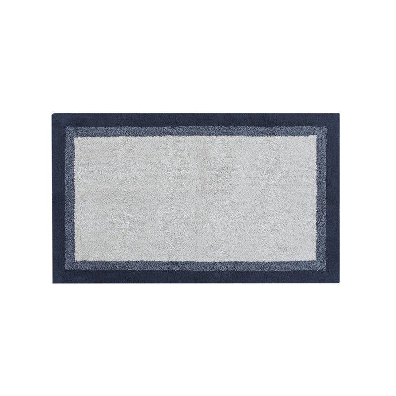 Cotton Tufted Bath Rug, Navy, Rectangle 2'3" x 3'9"