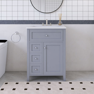 Ensemble de meuble-lavabo autoportant 24 po avec comptoir en céramique 24 po