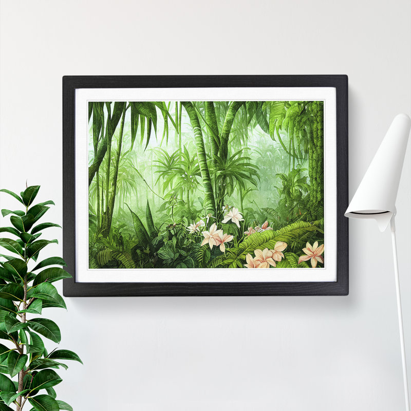 Watercolour Jungle Vol.2 - Framed Print, Black, 46cm H x 64cm W x 2cm D