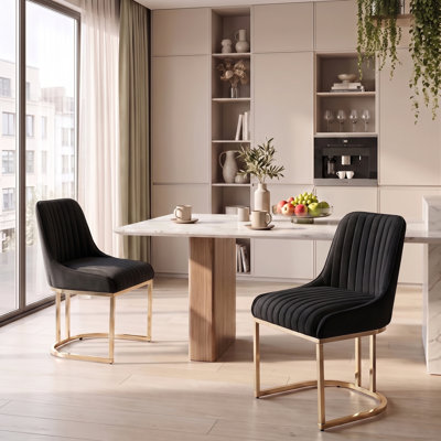 47cm H Velvet Upholstered Metal Accent