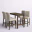 Alberica 5-Piece Solid Wood Dining Set with Upholstered Seats