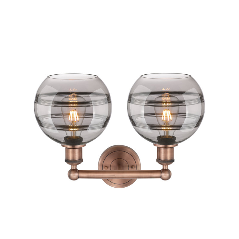 Bienes 2 - Light Dimmable Vanity Light, Light Smoke, Antique Copper