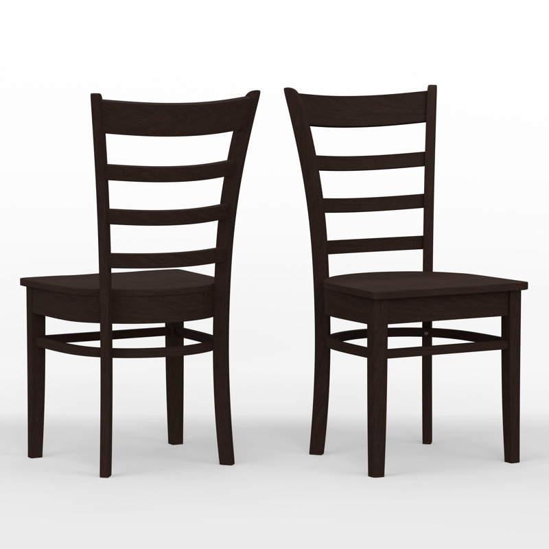 Ercan   17.72'' H Solid Wood Side Chair, Dark Walnut