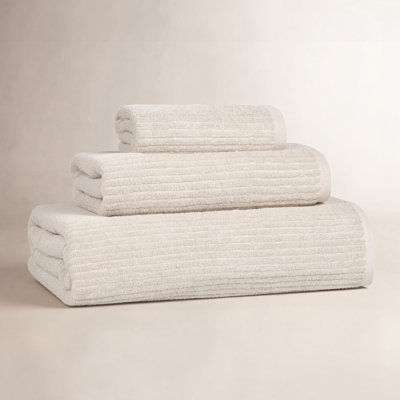 Amberg 3-Piece Ribbed Cotton Towel Set