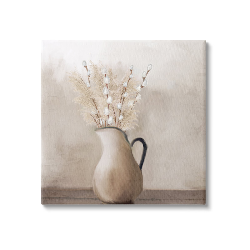 Chatte saule dans un vase par Kim Allen, H 36 po x l 36 po x P 1,5 po
