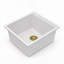 Évier de cuisine encastré en composite de quartz blanc 17 po x 19 po avec bonde arrière et accessoires