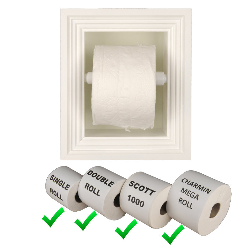 Porte-papier hygiénique encastré Tracy, Blanc