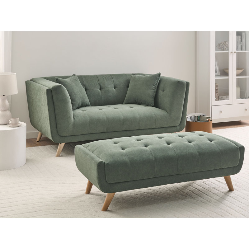 Temira 2 Piece Fabric Living Room Set, Green