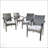 Outdoor PE Rattan Stacking Chair Set Of 4, Durable And Space-Saving For Patio And Garden Use