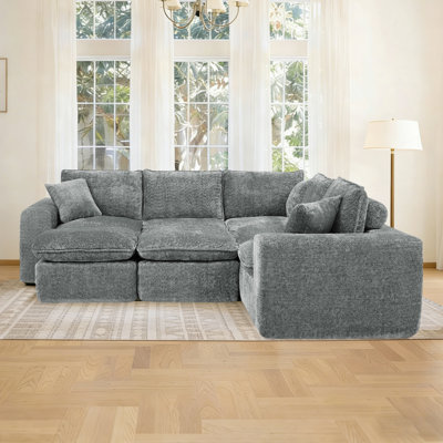 Canapé modulaire surdimensionné avec repose-pieds mobile Masir