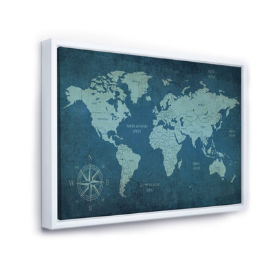 «Slate World Map II», reproduction d'impression sur toile