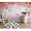Papier peint texturé amovible rose et forêt-993118360