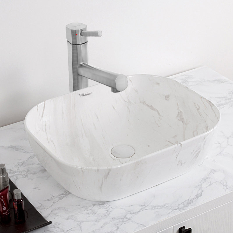 Robinet de lavabo surélevé à levier unique en acier inoxydable sans plomb Whitehaus, Acier inoxydable brossé