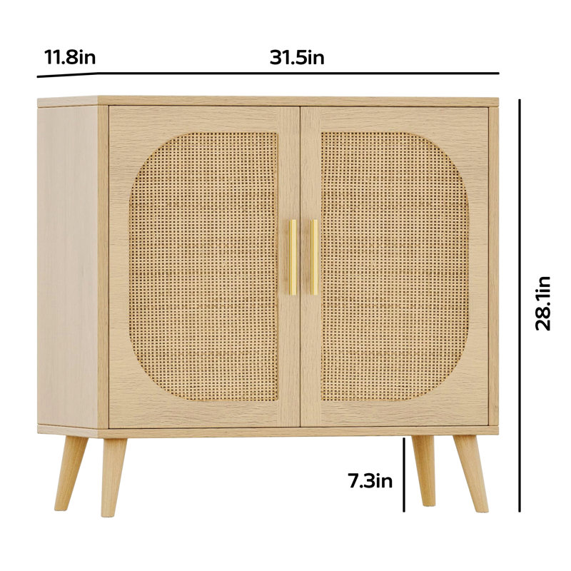 Buffet Cabinet With Storage,  Accent Bathroom Floor Cabinet,With Two Doors And 4 Compartments Forstorage,Cabinet With Solid Wood Feet,Sideboard Cabinet For Hallway, Entry, Living Room