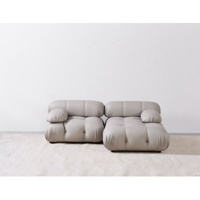 Ensemble de canapé modulaire 76 po en microfibre et repose-pieds 3 pièces 76 po