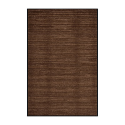 Machine Washable Solid Brown Area Rug