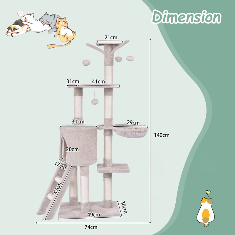 Raeville 140cm H Cat Tree
