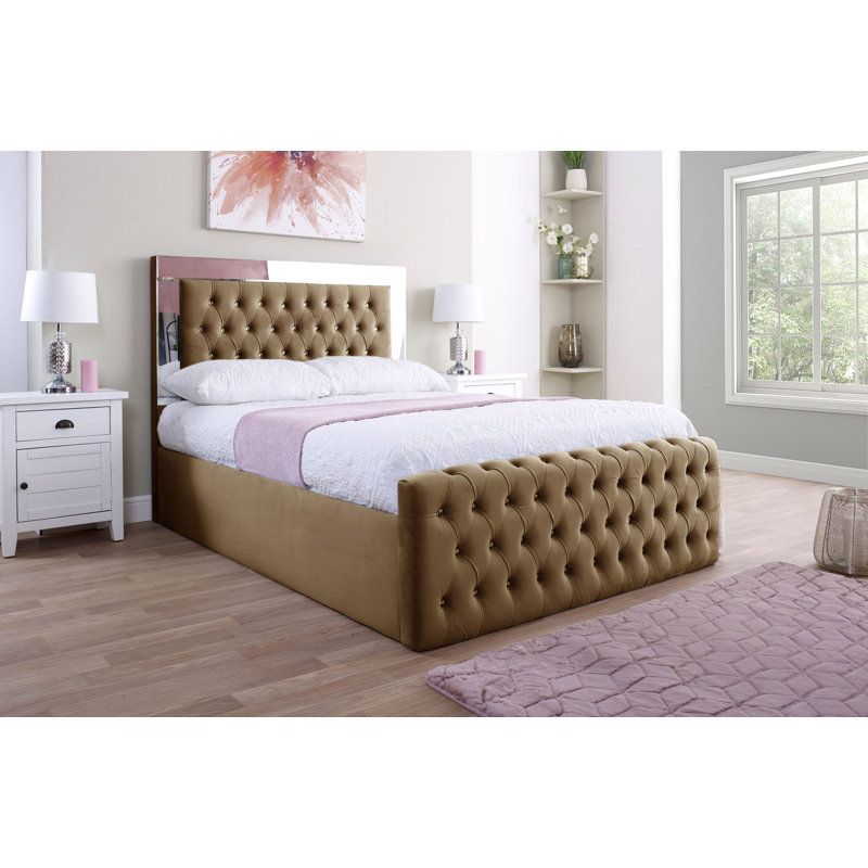 Adrionna Upholstered Bed, Kingsize (5'), Beige