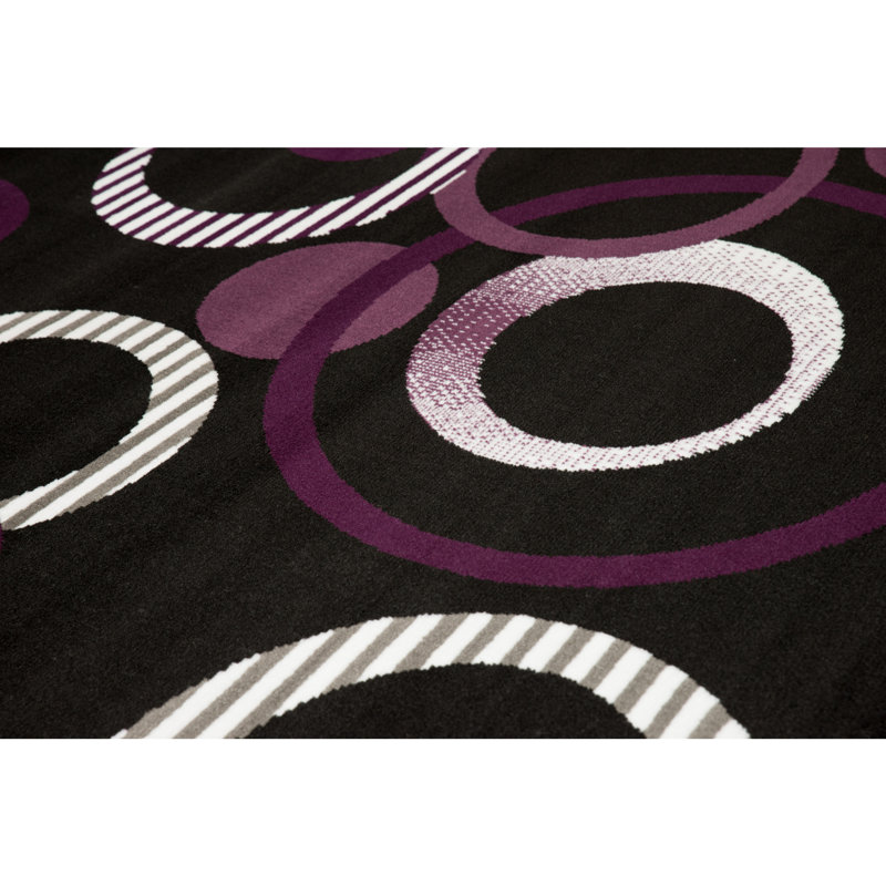 Tapis géométrique prune Gober, Rectangle 7 pi 10 po x 10 pi 6 po
